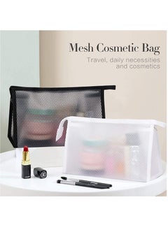 2 Pack Clear Mesh Toiletry Bags, Travel Makeup Cosmetic Organiser Zipper Pouches for Men Women (23x15x9cm) (black) - pzsku/ZCB22A302580D81D15B8DZ/45/1741262162/1d068bd2-c05d-4fec-8703-6a5231f583d9