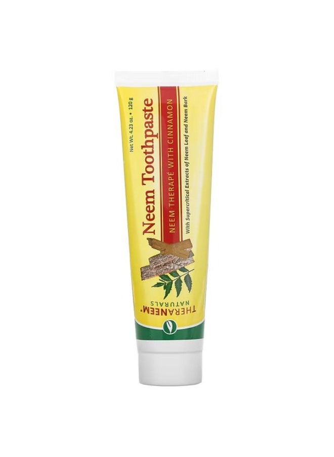 ORGANIX SOUTH Organix South, TheraNeem Naturals, Neem Toothpaste, Neem Therape with Cinnamon, 4.23 oz (120 g) 