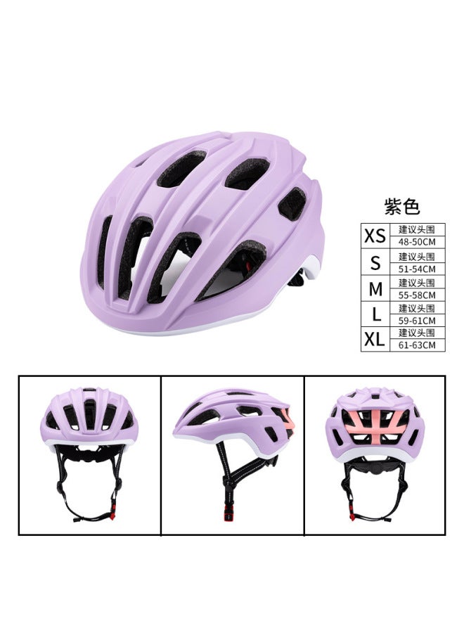 Purple New Bicycle Helmet Cross-country Road Bike Mountain Bike Adult Ultra-light Special Cycling Helmet