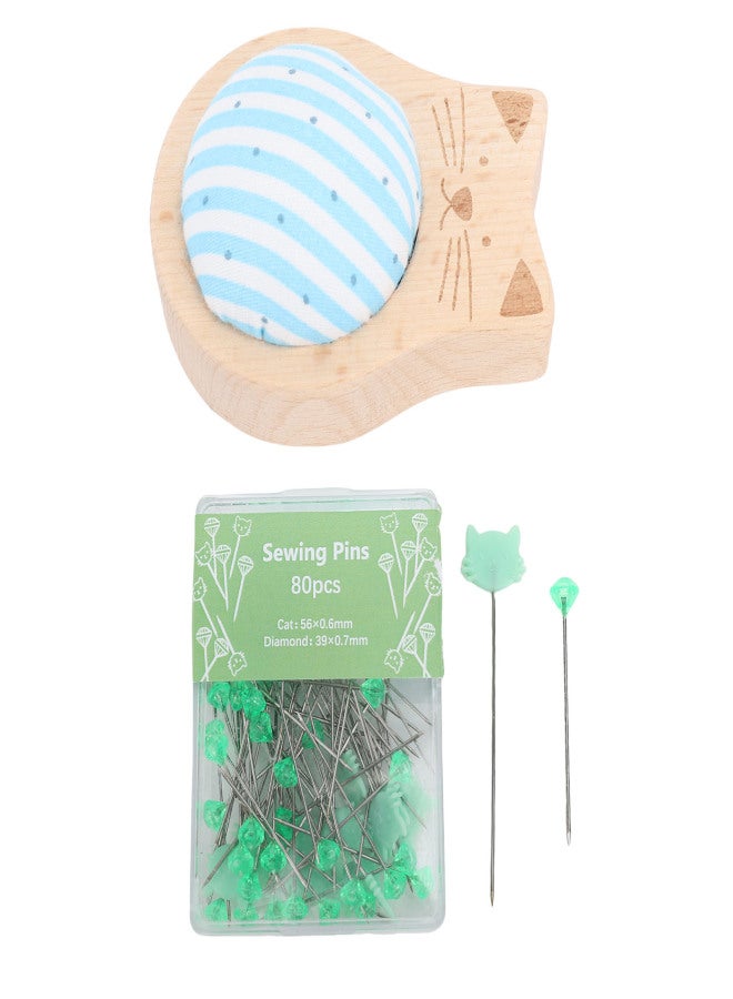 40Pcs Diamond Tipped 40Pcs Cat Tipped Straight Pins Pin Cushion Set for Positioning Marking Quilting - Image 2