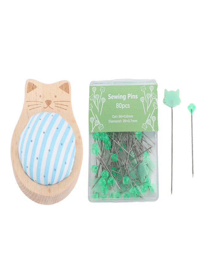40Pcs Diamond Tipped 40Pcs Cat Tipped Straight Pins Pin Cushion Set for Positioning Marking Quilting - Image 1