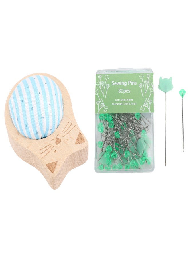 40Pcs Diamond Tipped 40Pcs Cat Tipped Straight Pins Pin Cushion Set for Positioning Marking Quilting - Image 4