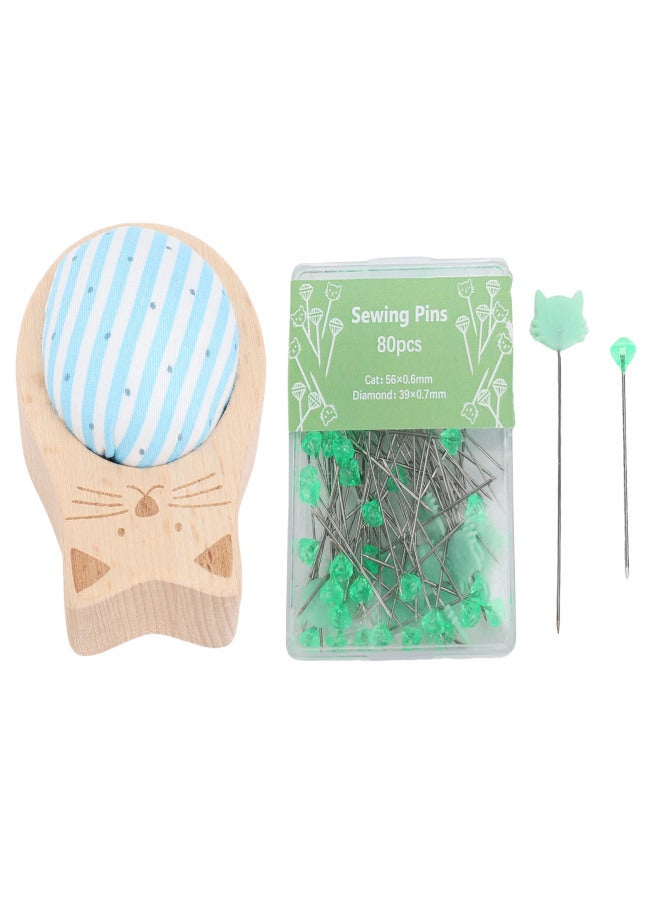 40Pcs Diamond Tipped 40Pcs Cat Tipped Straight Pins Pin Cushion Set for Positioning Marking Quilting - Image 5