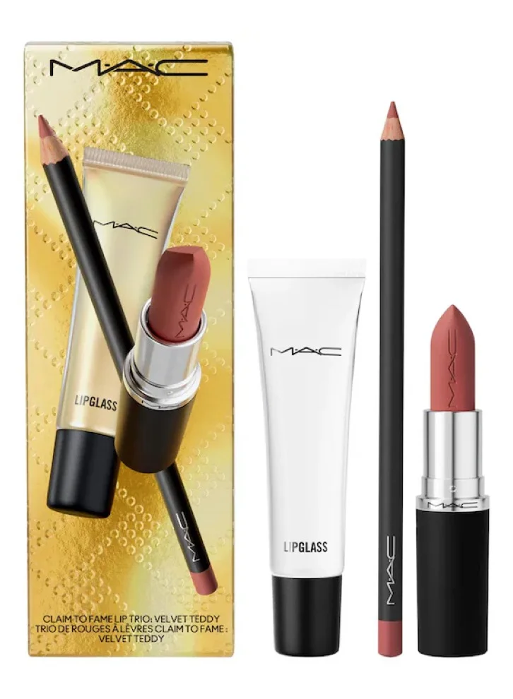 ماك كوزمتيكس Claim To Fame Lip Trio: Velvet Teddy, Savings 36%