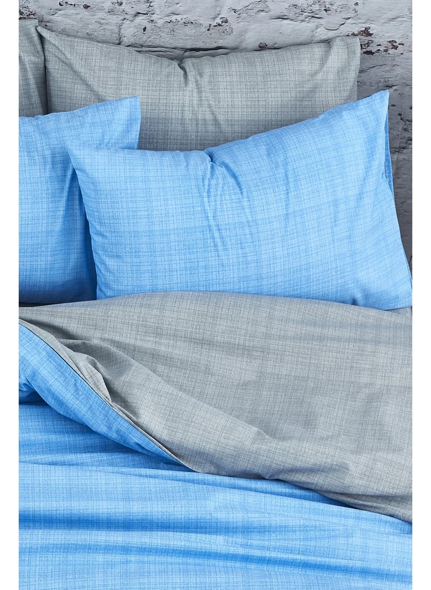 cottonevs Evtekstil Cotton Double Blue Gray Double Sided Duvet Cover Set