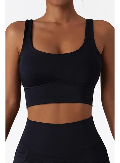 KAWN.YOGA Womens U Back Sports Bra - Padded Low Impact Workout Yoga Bra with Removable Built in Bra