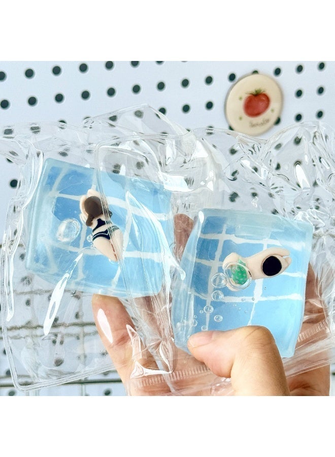 Whimsy Pool Party Squeeze Fun Creative Toy - Viral Hit Maltose Stress Relief Gift Sensory Play, Anxiety Relief, Non-Toxic Squeeze Blocks, Pressure Releaser, Emotional Release For Kids and Adults - Image 2