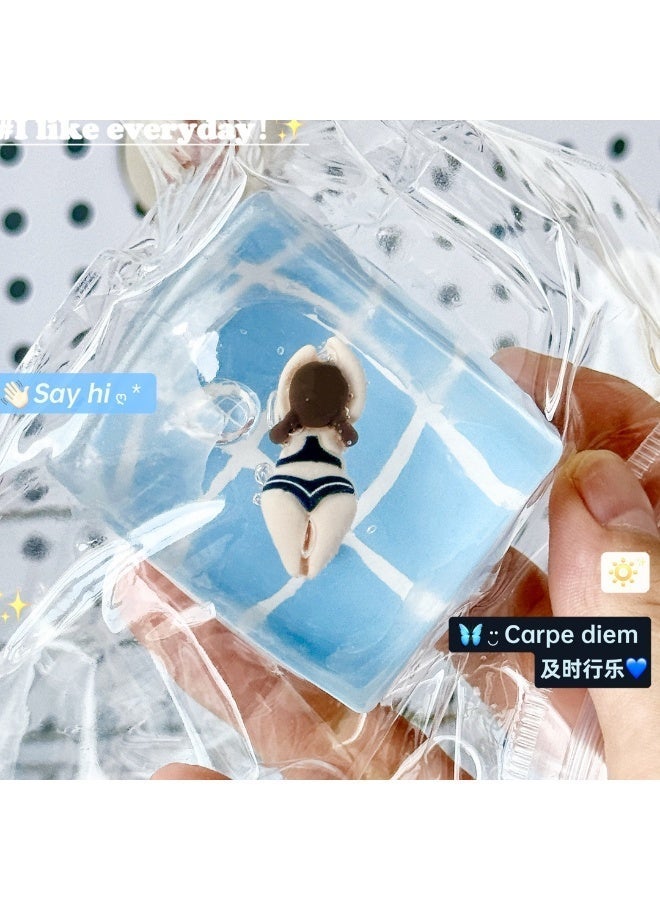 Whimsy Pool Party Squeeze Fun Creative Toy - Viral Hit Maltose Stress Relief Gift Sensory Play, Anxiety Relief, Non-Toxic Squeeze Blocks, Pressure Releaser, Emotional Release For Kids and Adults - Image 4