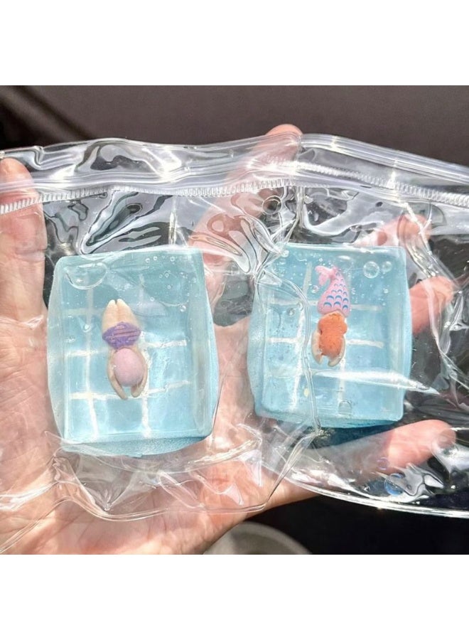 Whimsy Pool Party Squeeze Fun Creative Toy - Viral Hit Maltose Stress Relief Gift Sensory Play, Anxiety Relief, Non-Toxic Squeeze Blocks, Pressure Releaser, Emotional Release For Kids and Adults - Image 1