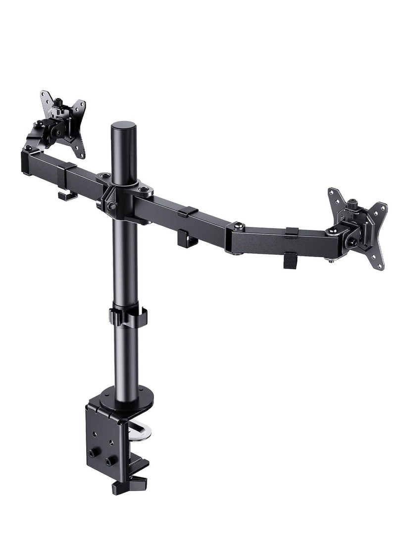 Truenort Rtikel Dual Monitor Desk Mount, Fully Adjustable Dual Monitor Arm for 2 Computer Screens up to 32 inch, Heavy Duty Dual Monitor Stand for Desk  - Image 1