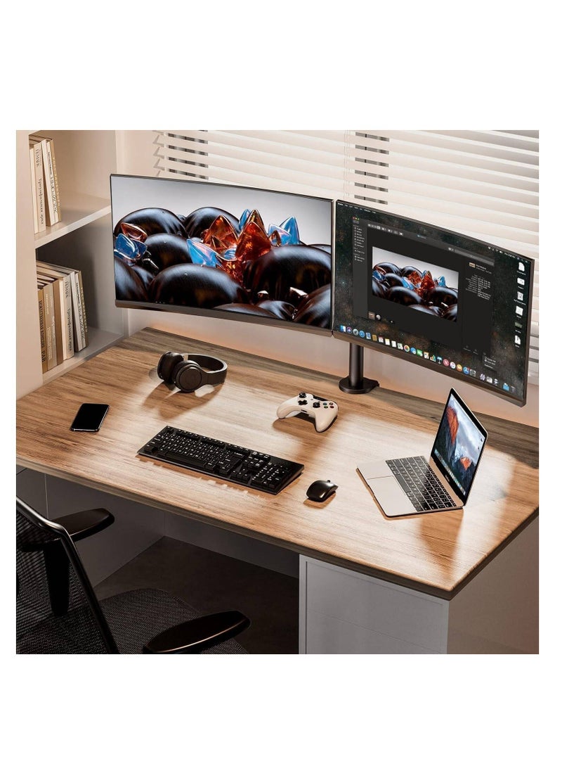 Truenort Rtikel Dual Monitor Desk Mount, Fully Adjustable Dual Monitor Arm for 2 Computer Screens up to 32 inch, Heavy Duty Dual Monitor Stand for Desk  - Image 4