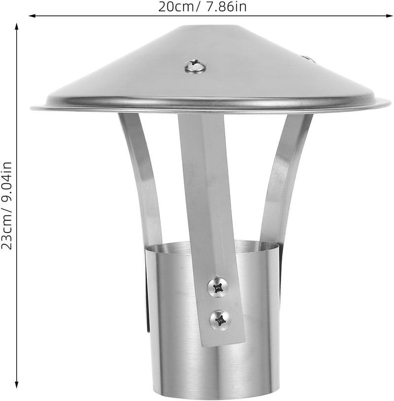 Kichvoe Stainless Steel Chimney Cap Umbrella Flue Pipe Rain Cover Large Windproof Fireplace Vent Cap for Outdoor Roof Exhaust with Thickened Protection - Image 2