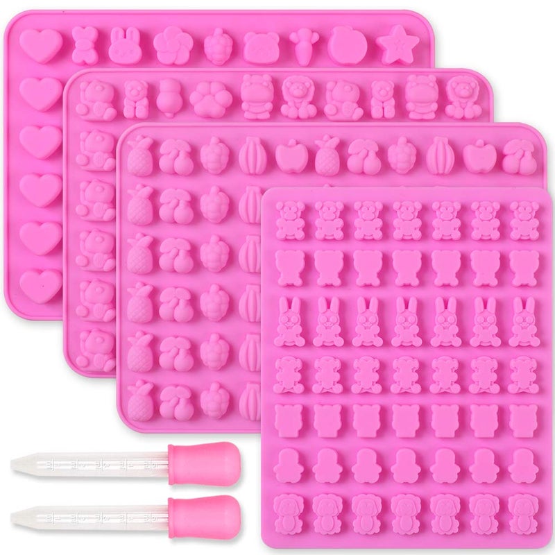 Cozihom Diverse Animal & Fruit Silicone Chocolate Candy Making Molds  Gummy Mold  Food Grade Silicone  4 Pcs - Image 1