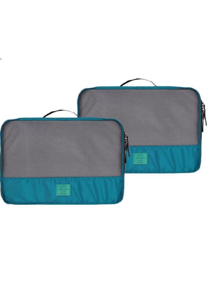 M Square Travel Storage Bag, Clothes Organizer, Portable Luggage Bag For Trips, Lake Blue, M*2 - Image 3
