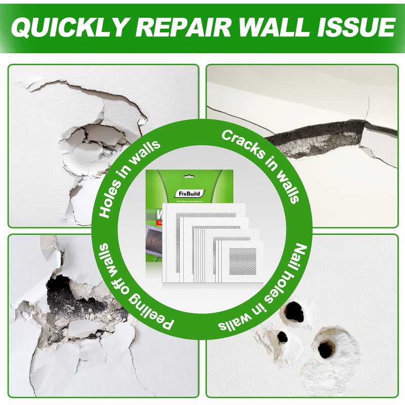 FixBuild Drywall Repair Kit, 13 Piece Aluminum Wall Repair Patch Kit, 2/4/6/8 inch Aluminum Drywall Patch, Quick Fix Plaster - Image 5