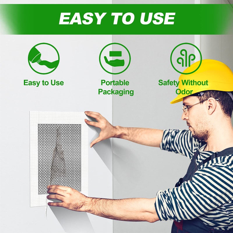 FixBuild Drywall Repair Kit, 13 Piece Aluminum Wall Repair Patch Kit, 2/4/6/8 inch Aluminum Drywall Patch, Quick Fix Plaster - Image 2