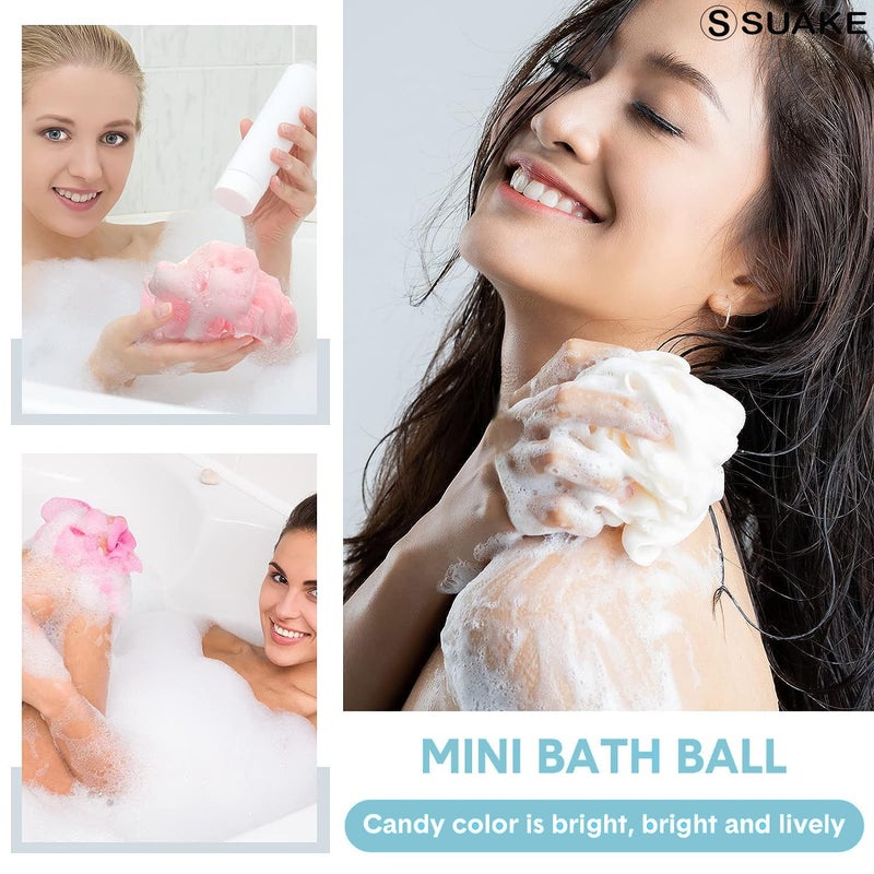 SUAKE Loofah for Bathing - Loofah Scrub Sponge & Body Exfoliator for Men & Women | Soft Shower Loofah with Hanging Handle & Wall Hook - Gentle Bathing Puff - Image 4