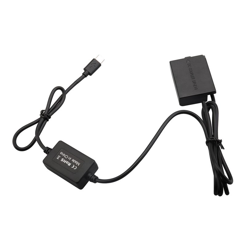 Dr-E10 Dc Coupler: Black Ce Certified Usb Power Kit - Built-In High-Quality Ic Chips, Uninterrupted Power Supply For Rebel T7 T5 T3, Kiss X50 X70, 1100D 1200D 1300D 1500D 2000D Cameras For Long-Term I - Image 2