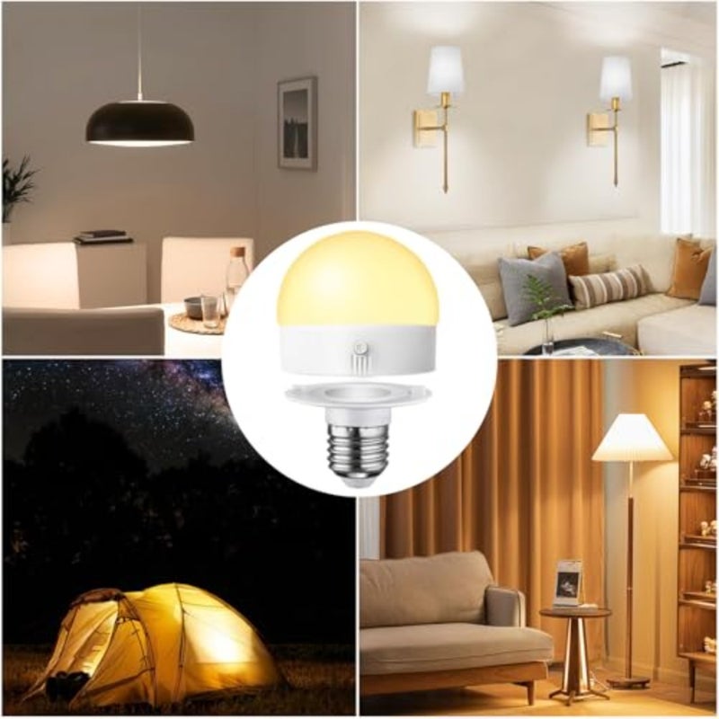 E27 Rechargeable Light, Wireless Cordless Charging Bulbs with Remote Control, Rechargeable Bulbs for Lamps, Dimmable, 3 Color Temperature, Timer, Detachable Charging - Image 3