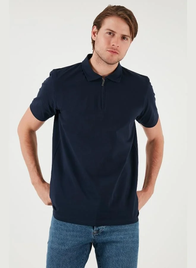 Buratti  Buratti Cotton Regular Fit Half Zipper Polo Collar T Shirt Men's Polo Collar T-Shirt 5902972 for Men | Best Price UAE