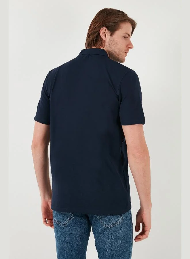 Buratti  Buratti Cotton Regular Fit Half Zipper Polo Collar T Shirt Men's Polo Collar T-Shirt 5902972 for Men | Best Price UAE