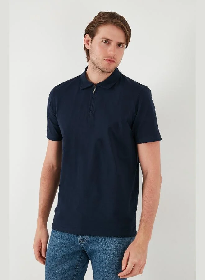 Buratti  Buratti Cotton Regular Fit Half Zipper Polo Collar T Shirt Men's Polo Collar T-Shirt 5902972 for Men | Best Price UAE