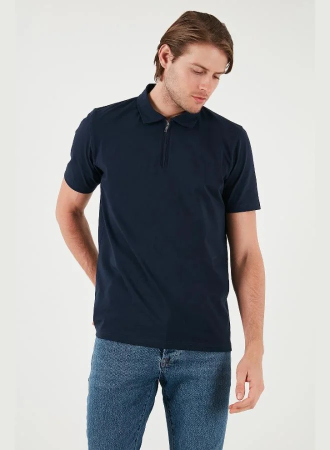 Buratti  Buratti Cotton Regular Fit Half Zipper Polo Collar T Shirt Men's Polo Collar T-Shirt 5902972 for Men | Best Price UAE