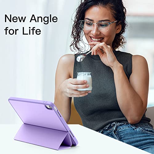Akkerds Compatible with iPad (A16) 11th Generation Case 11 Inch 2025, for iPad 10th Generation Case 10.9 Inch 2022 with Pencil Holder, Slim Trifold Stand Protective Cover with Soft TPU Back, Lavender - Image 2