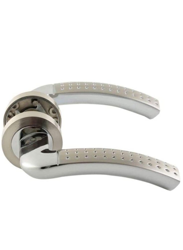 ROBUSTLINE Robustline Rose Type Lever Door Handle with lockbody | Premium Quality | Aluminium Chrome Plated - A9611 