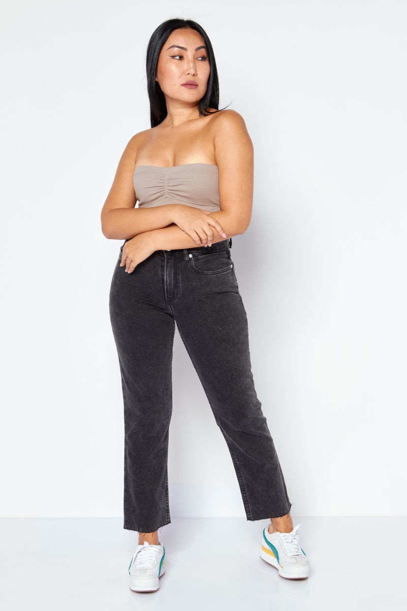 QUIKSILVER جينز نسائي بقصة عادية، مغسول وغير قابل للتمدد، رمادي غامق - Image 4