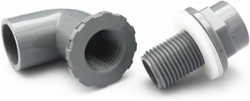 موصل أنابيب PVC أبيض قطر داخلي 50 مم نوع L مكثف لتصريف أحواض الأسماك وري الحدائق - Image 3