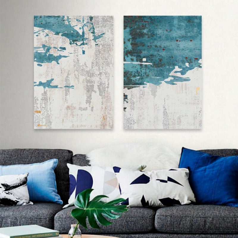 ماركتنا لوحة قماشية ثنائية بتصميم مودرن بمقاس اجمالي 100×70 سم - Image 1