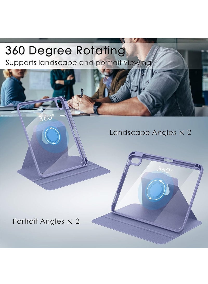 Captaintech Case for iPad 10th Generation 10.9-Inch 2022 with Pencil Holder - 360 Degree Rotate Stand Protective Case with Clear Back & Smart Sleep/Wake Cove - Image 4