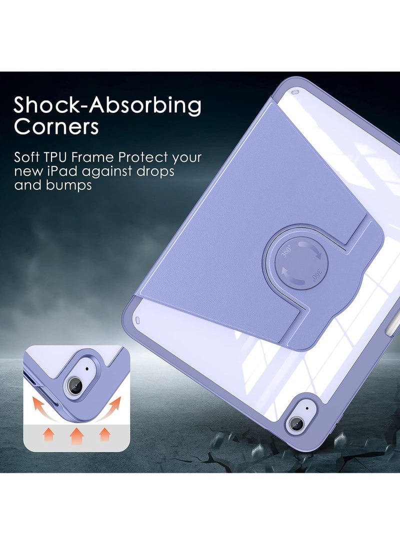 Captaintech Case for iPad 10th Generation 10.9-Inch 2022 with Pencil Holder - 360 Degree Rotate Stand Protective Case with Clear Back & Smart Sleep/Wake Cove - Image 5