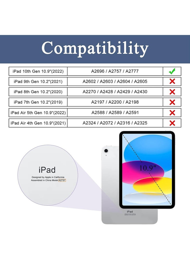 Captaintech Case for iPad 10th Generation 10.9-Inch 2022 with Pencil Holder - 360 Degree Rotate Stand Protective Case with Clear Back & Smart Sleep/Wake Cove - Image 2