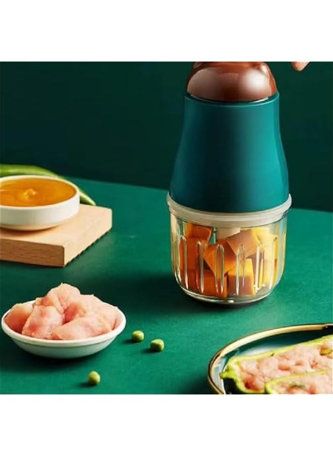 ماركة غير محددة مجموعة خلاط صغيرة، طاحونة طعام محمولة فعالة متعددة الوظائف، مجموعة أكواب للطبخ سهلة الحمل، معالج طعام فعال مع وعاء زجاجي لتقطيع الفواكه والخضروات والسلطات  - Image 3