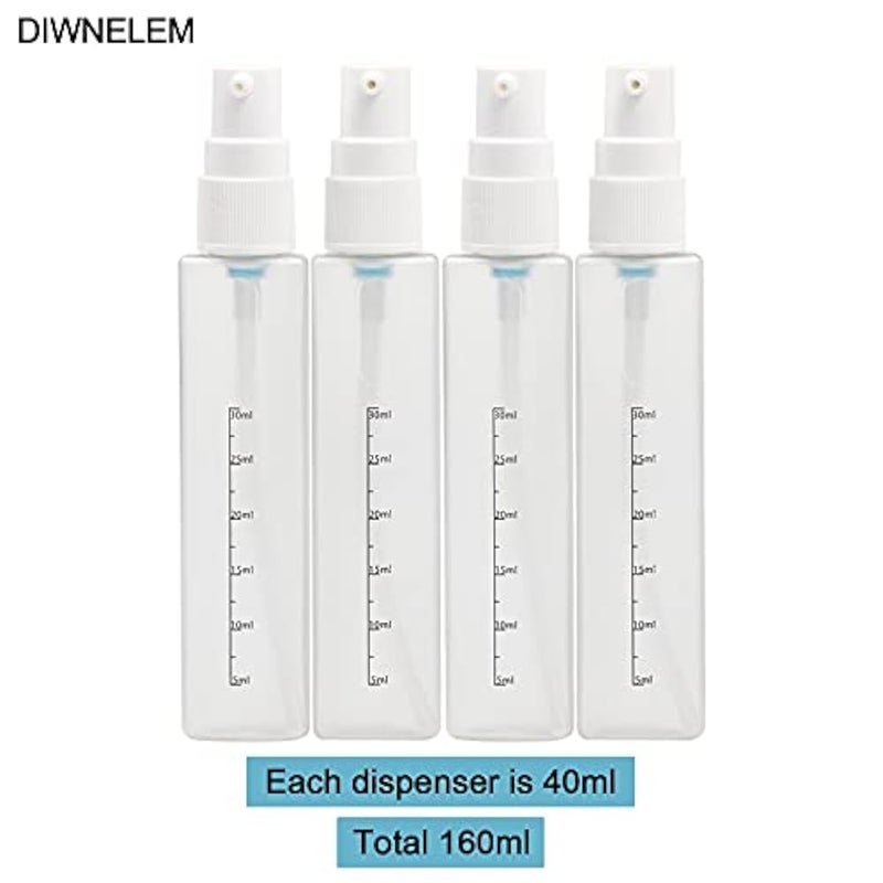 Dionlem 4 in 1 Travel Bottle Dispenser, Gel Shampoo Lotion Set Leak Proof Travel Toiletries Bottles for Sanitizer, Soap, Lotion, Skincare, Makeup (2-Pack) - Image 3