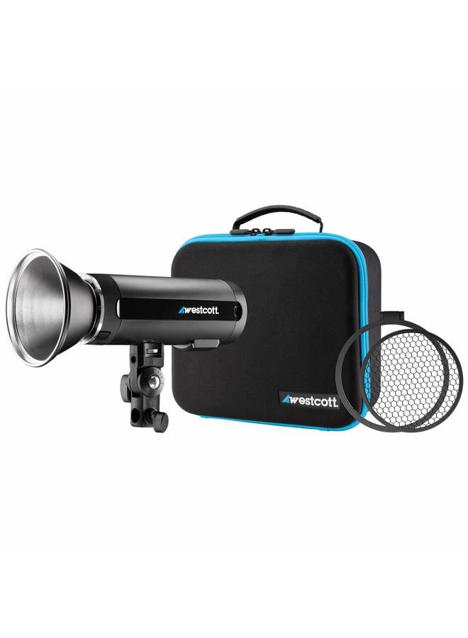 Westcott FJ200 Round Head Pocket Strobe with 1.3 sec. Recycle Time, TTL, HSS and Includes Tilter Bracket, 30-Degree Honeycomb Grid with Gel Clip and Travel Case - Image 1