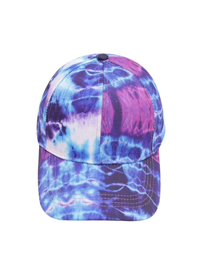ZLYC Women Fashion Floral Print Baseball Cap Hawaiian Adjustable Snapback Dad Hat (Tie Dyed Blue)  - Image 4