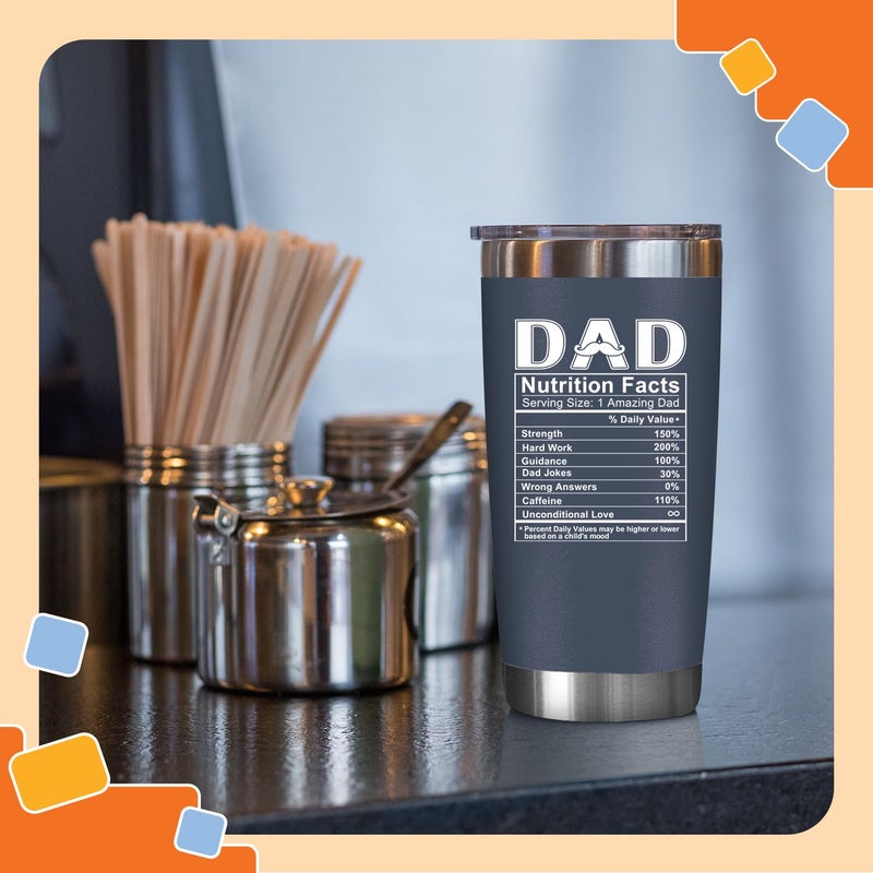 NewEleven Christmas Gift For Dad - Birthday Gifts For Dad From Daughter, Son, Kids - Husband Gift - Birthday Present Ideas For Father, New Papa, Bonus Father From Daughter, Son - 20 Oz Tumbler - Image 4