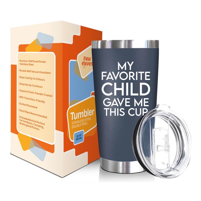 NewEleven Christmas Gift For Dad - Birthday Gifts For Dad From Daughter, Son, Kids - Husband Gift - Birthday Present Ideas For Father, New Papa, Bonus Father From Daughter, Son - 20 Oz Tumbler - Image 2