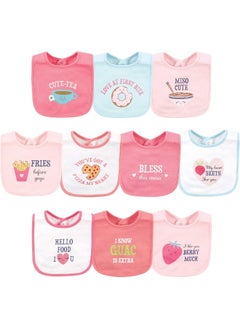 hudson baby Hudson Baby Unisex Baby Cotton Bibs, Food Puns Girl, One Size 