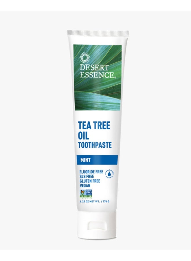 DESERT ESSENCE TEA TREE OIL MINT Fluoride-free Toothpaste 176G - Image 1