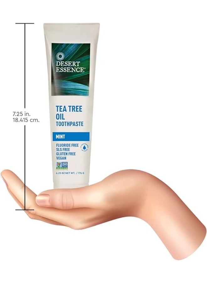 DESERT ESSENCE TEA TREE OIL MINT Fluoride-free Toothpaste 176G - Image 4