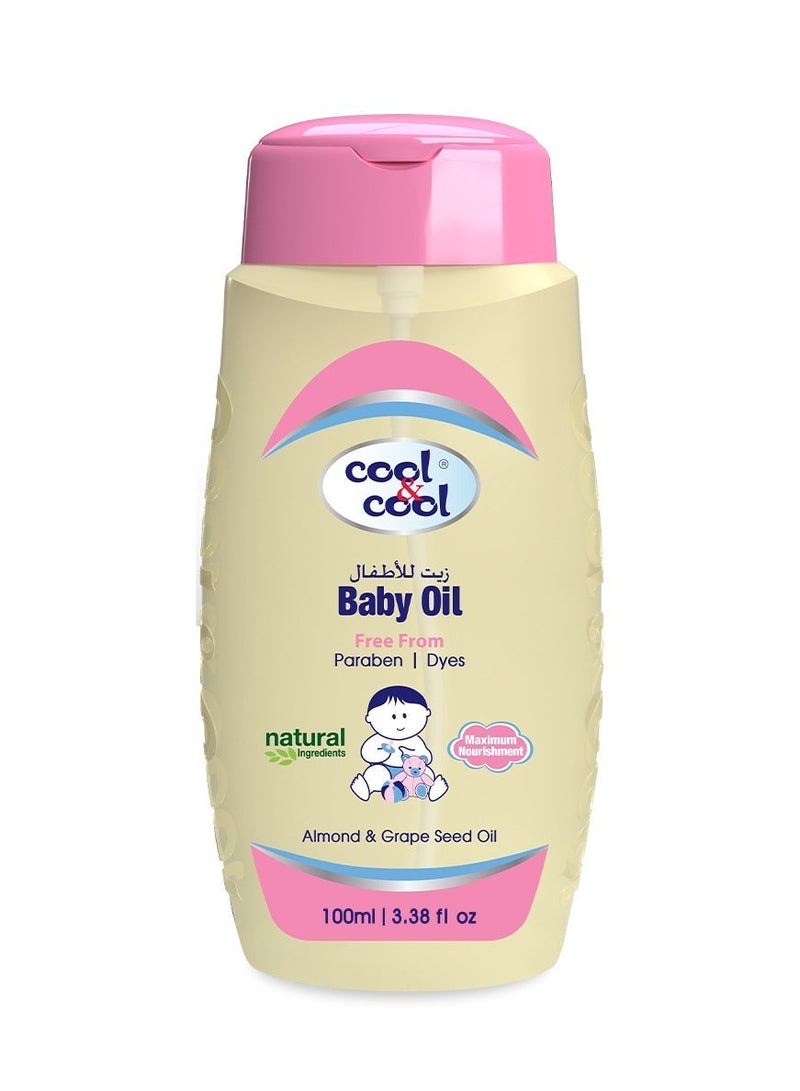 Cool & Cool زيت الأطفال المغذي مع فيتامين E وزيت بذور العنب للترطيب اللطيف - Image 1