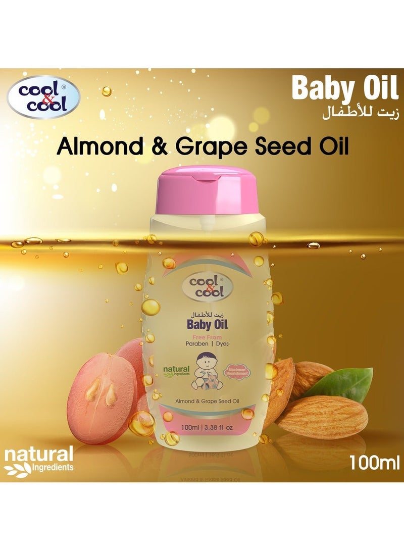 Cool & Cool زيت الأطفال المغذي مع فيتامين E وزيت بذور العنب للترطيب اللطيف - Image 3