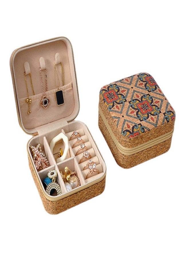 SHIVEXIM Jewellery Box Travel Printed Jewellery Box Small Jewellery Ring Storage Earrings Necklace for Home and Travel - Image 1