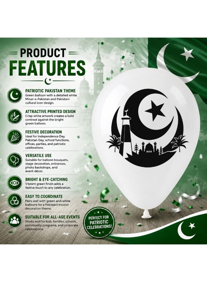 Pakistan Independence Day Latex Balloons - Ideal for Decorating Parties, Schools, and Celebrations - Perfect Souvenir and Party Favor for Independence Day - Image 5
