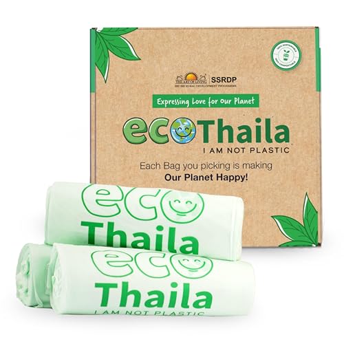 Eco Thaila - ECO Friendly Garbage Bags | Medium - 45 Bags (3 Rolls, 15 bags each) | 19 X 21 Inches | Compostable & Biodegradable | Trash/Dustin Cover | Leak-Proof, No Smell | For Dry & Wet Waste Bag - Image 1