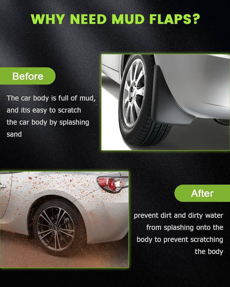 SCITOO مجموعة SCITOO من 4 قطع واقيات طين عالمية لسيارة هوندا سيفيك 1996-2000، مجموعة واقيات طين أمامية وخلفية - Image 5